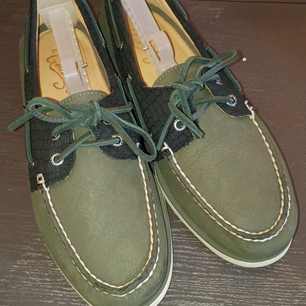 Sperry GOLD CUP Men's Olive and Black Boat Shoes. NEW 10.5M RARE!! - Picture 3 of 6